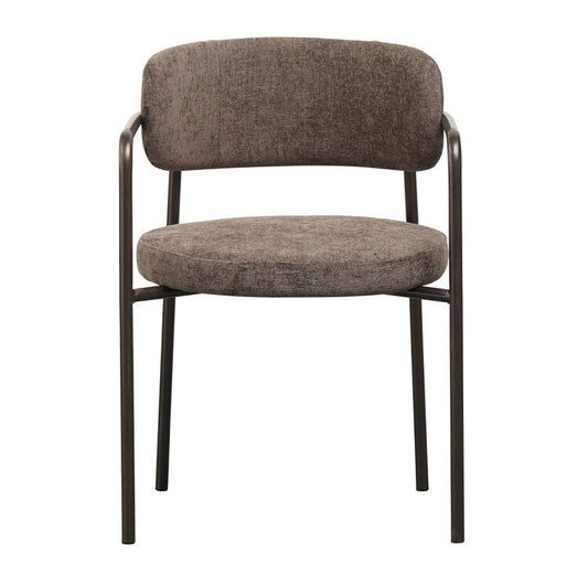 Velvet eetkamerstoel Gio bruin