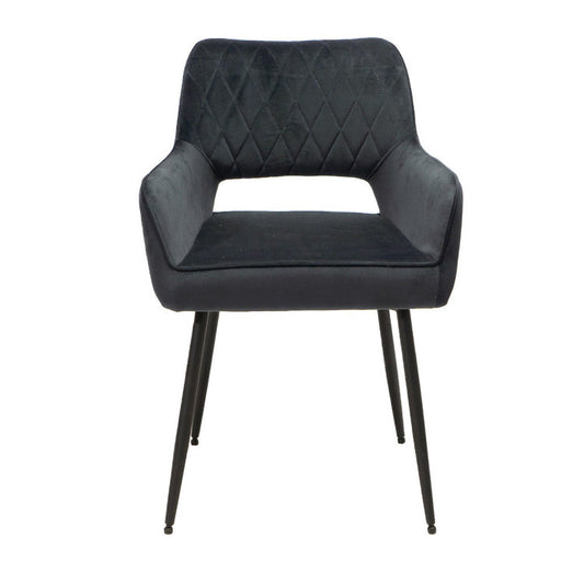 Velvet eetkamerstoel Mika antraciet