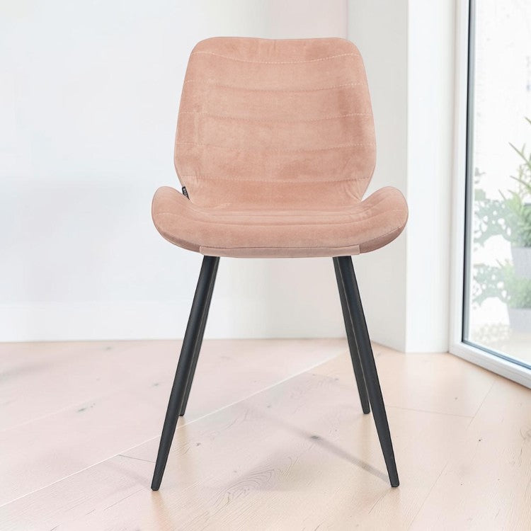 Velvet eetkamerstoel Toby roze
