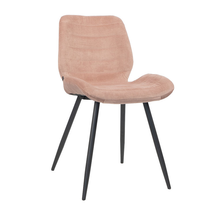 Velvet eetkamerstoel Toby roze