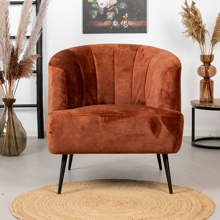 Velvet fauteuil Billy koper