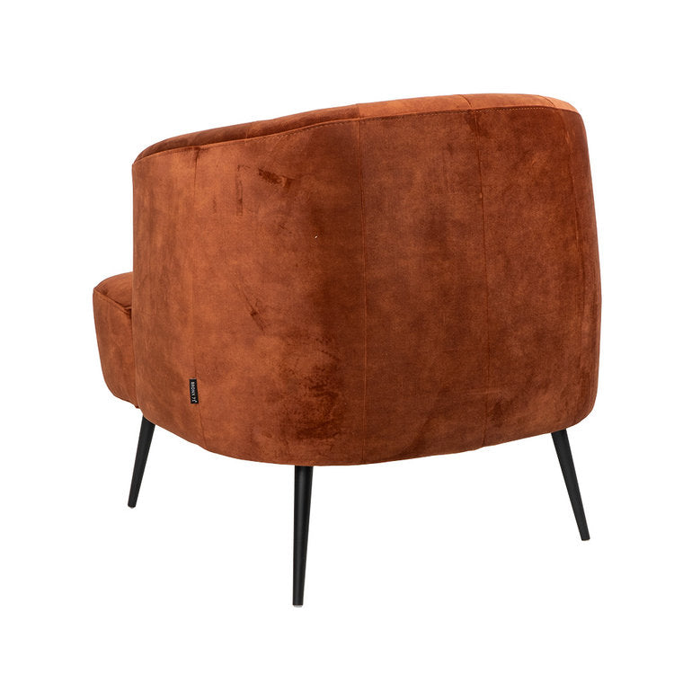 Velvet fauteuil Billy koper