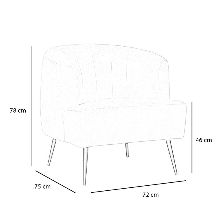 Velvet fauteuil Billy koper