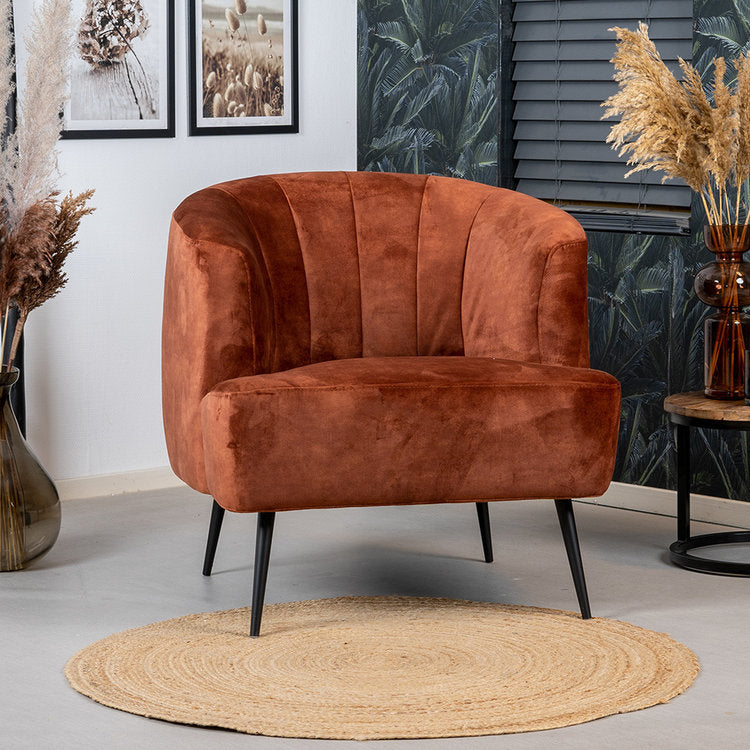 Velvet fauteuil Billy koper