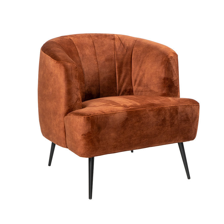 Velvet fauteuil Billy koper