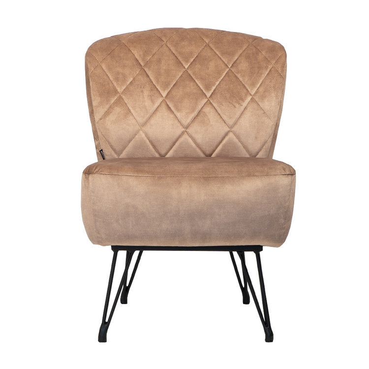 Velvet fauteuil Else taupe
