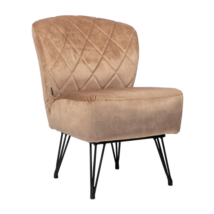 Velvet fauteuil Else taupe