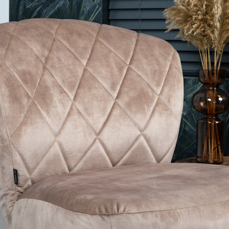 Velvet fauteuil Else taupe