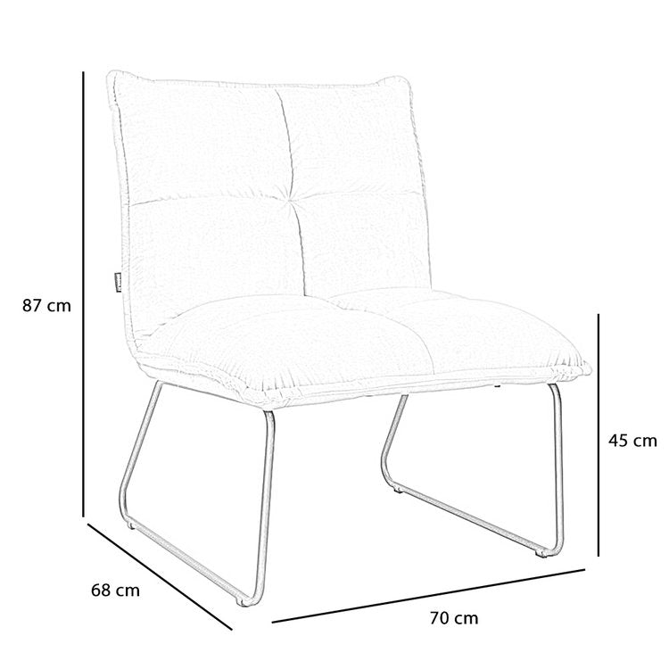 Velvet fauteuil Malaga koper