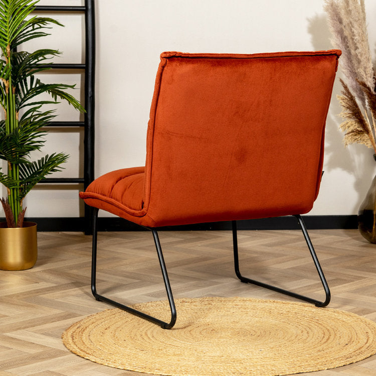 Velvet fauteuil Malaga koper