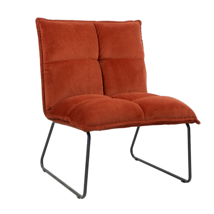 Velvet fauteuil Malaga koper