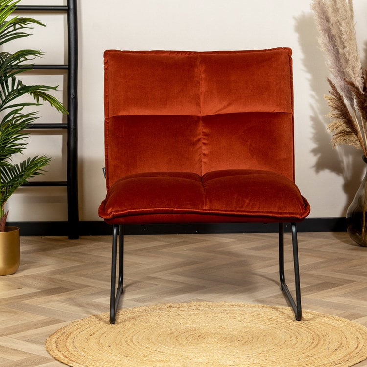 Velvet fauteuil Malaga koper