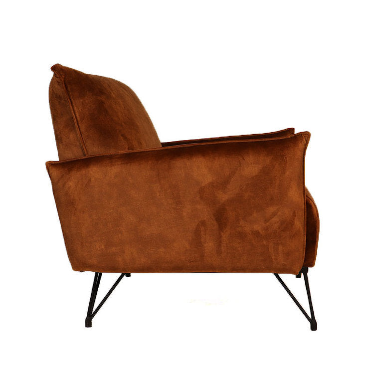 Velvet fauteuil Mika koper