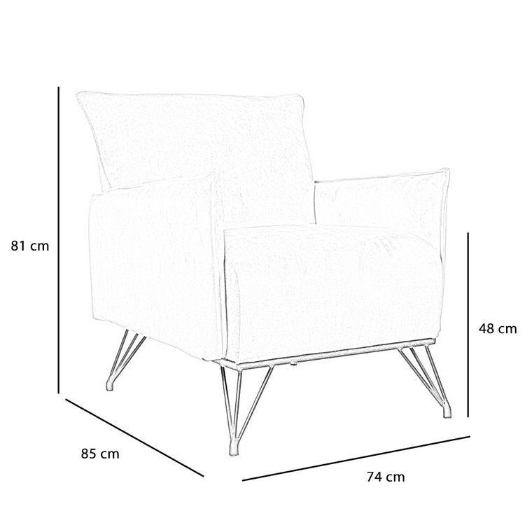 Velvet fauteuil Mika koper