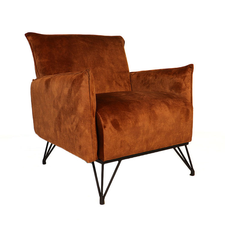 Velvet fauteuil Mika koper