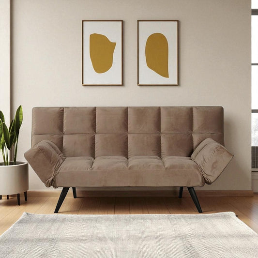 Velvet slaapbank 1,5 persoons Timo taupe