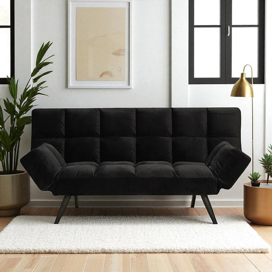 Velvet slaapbank 1,5 persoons Timo zwart