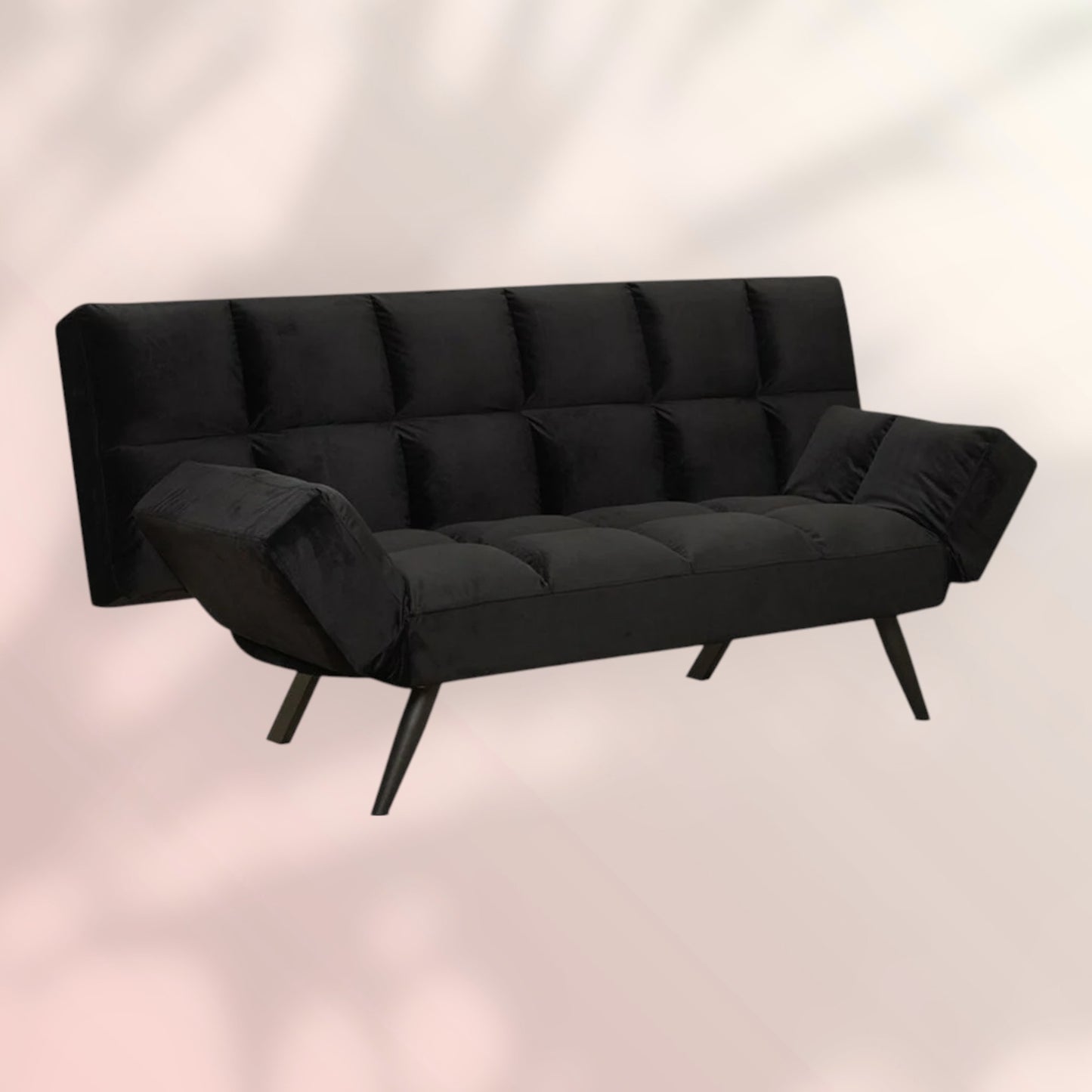 Velvet slaapbank 1,5 persoons Timo zwart