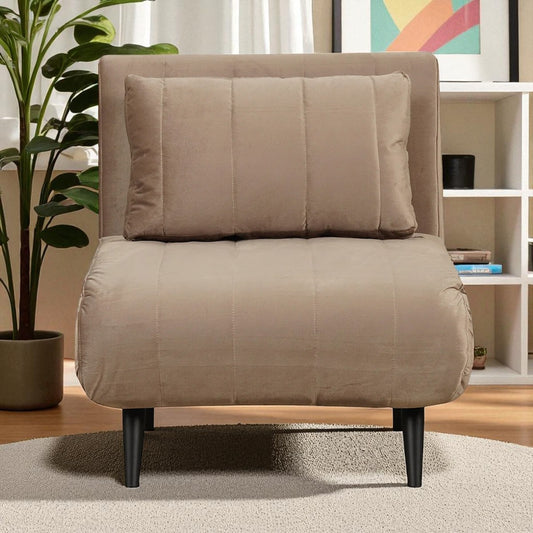 Velvet slaapfauteuil Hanna taupe