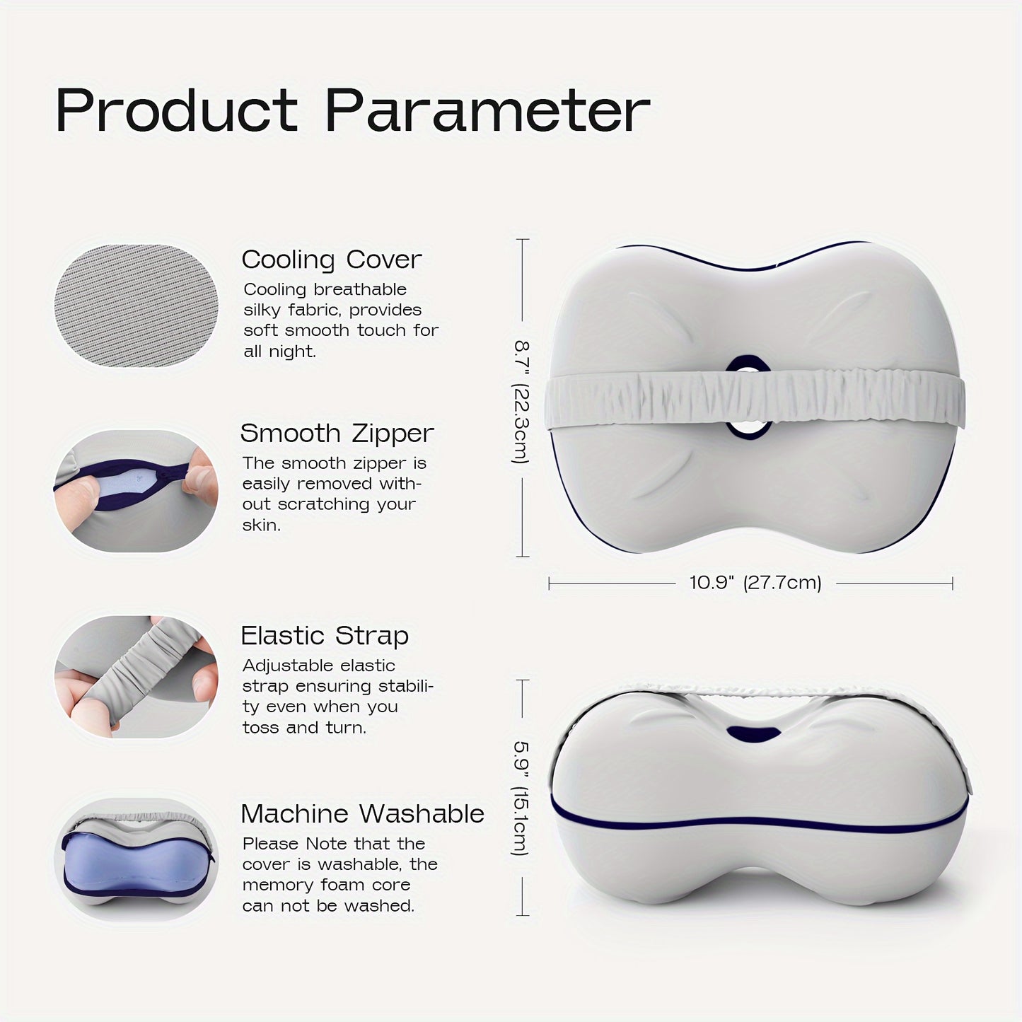 Orthopedisch Knie- en Beensteunkussen met Koelhoes