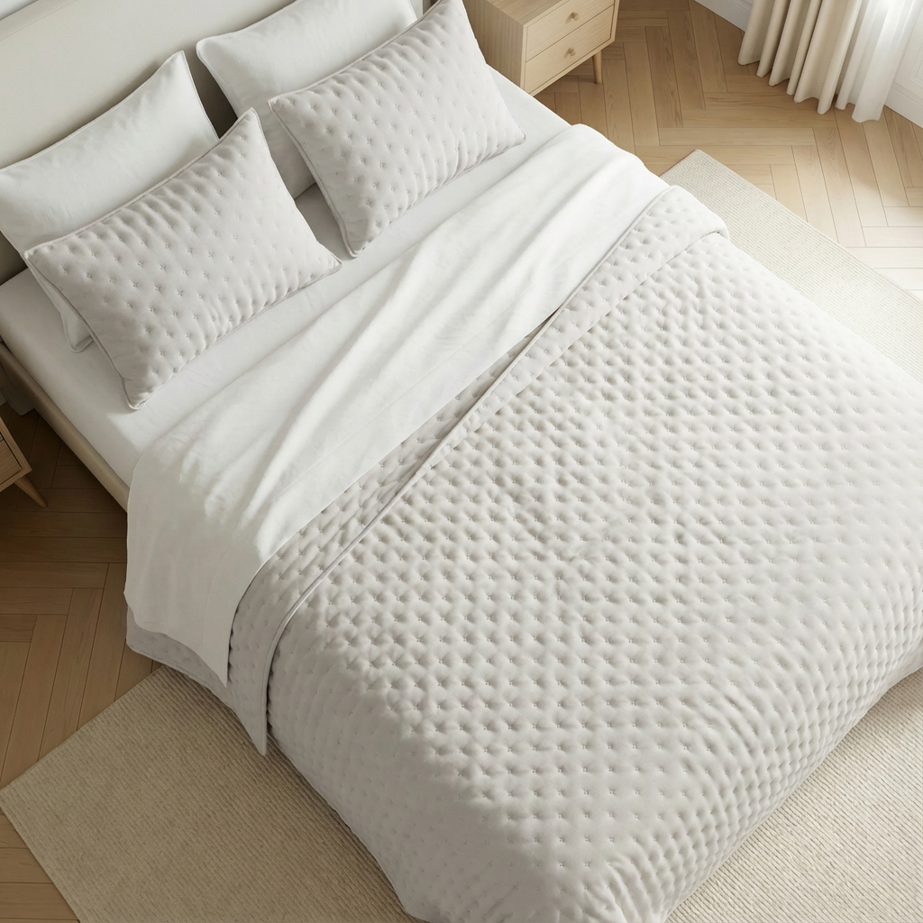 Luxe Premium Gewatteerde Sprei Zilvergrijs 280x280 cm – Zacht Aanvoelend