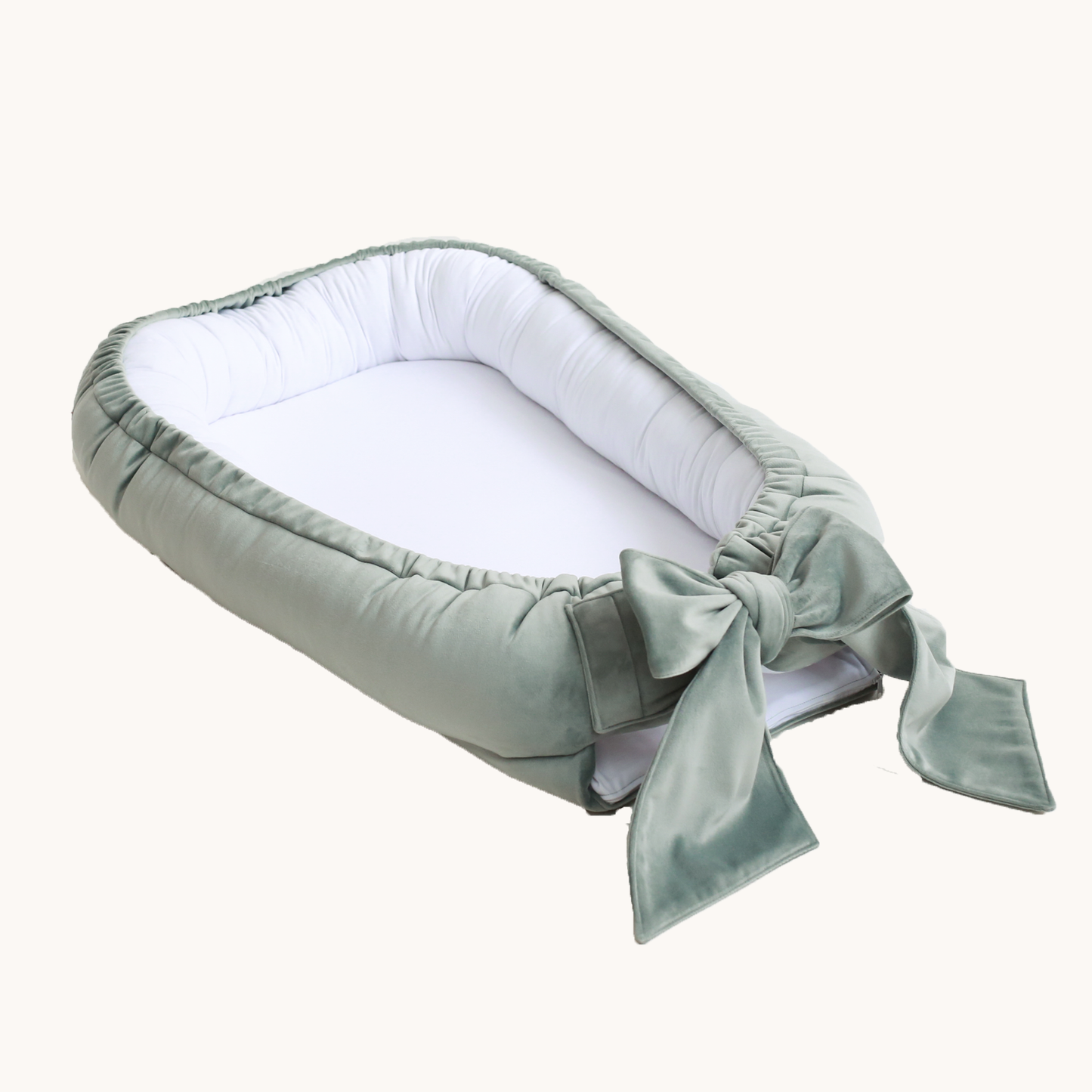 Velvet babynest met strik (5 kleuren) - Babyly