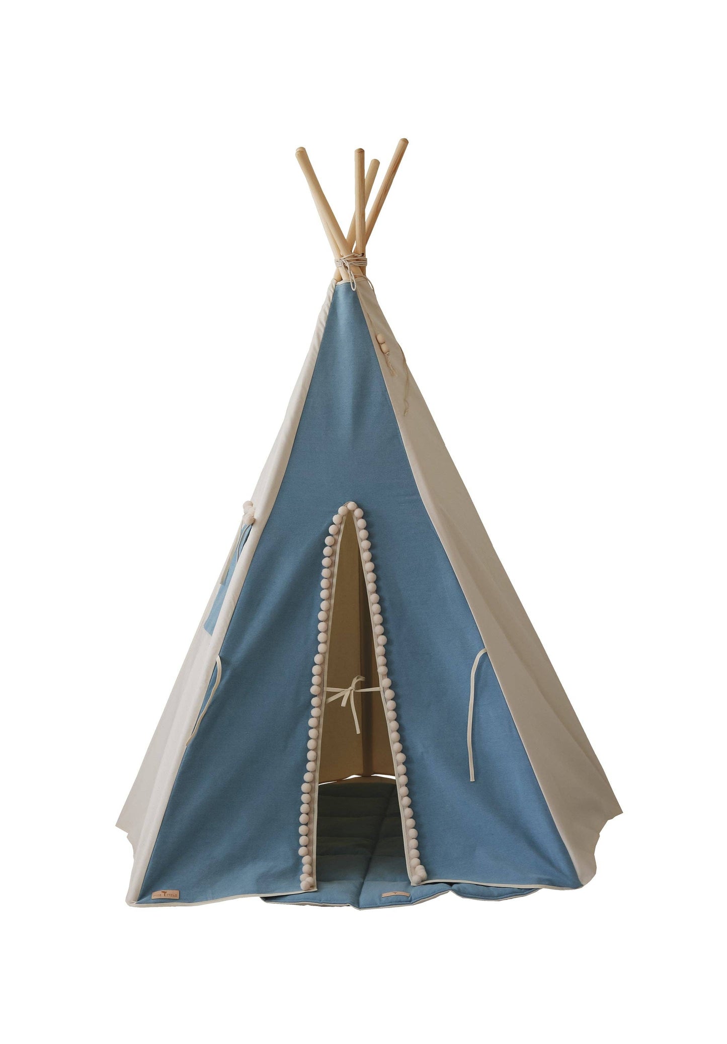 Jeans tipi-tent met pompons