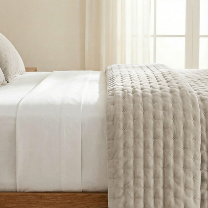 Luxe Premium Gewatteerde Sprei Lichtbeige 280x280 cm – Zacht Aanvoelend