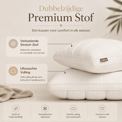 Luxe Cloud Hoofdkussen – Verkoelend, Zijdezacht & Ergonomisch