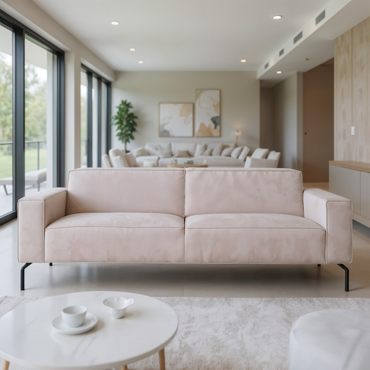 3-zitsbank Kansas stof gemêleerd roze