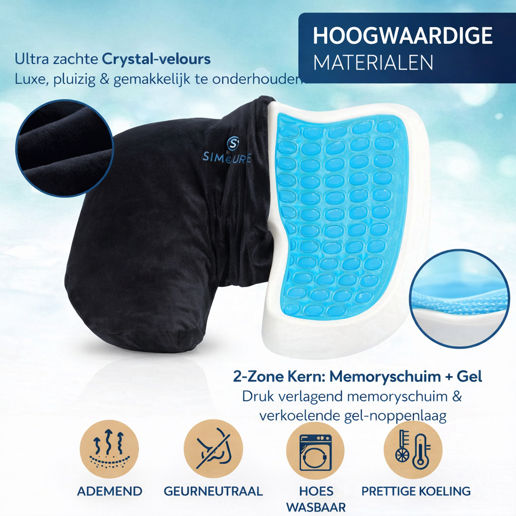 Orthopedisch Gel Zitkussen van Traagschuim | Ergonomisch & Drukverlagend Comfort