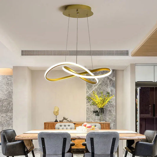 Moderne hanglamp zwart goud wit | Gnistør