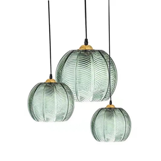 Hanglamp glas met blad | Sofia