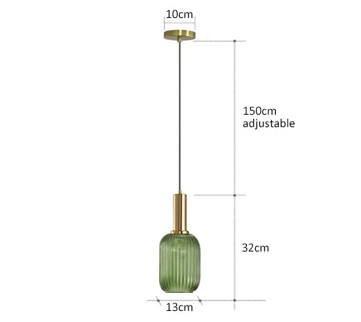 Hanglamp glas groen | Martina