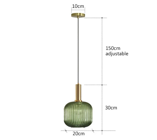 Hanglamp glas groen | Martina