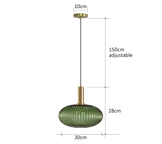 Hanglamp glas groen | Martina
