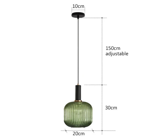 Hanglamp glas groen | Martina