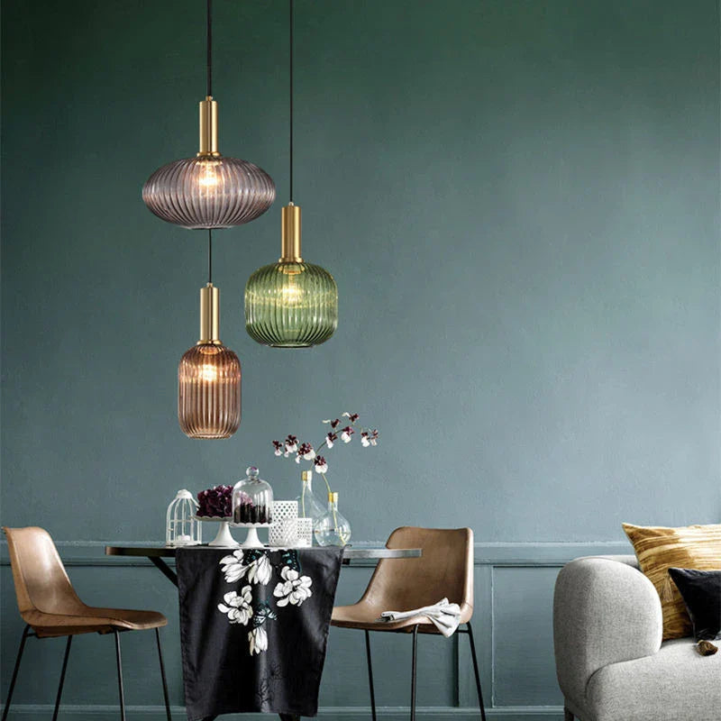 Hanglamp glas groen | Martina