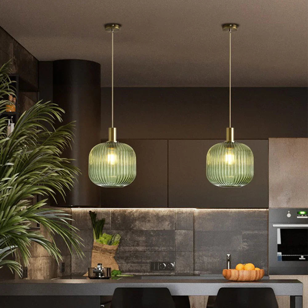 Hanglamp glas groen | Martina