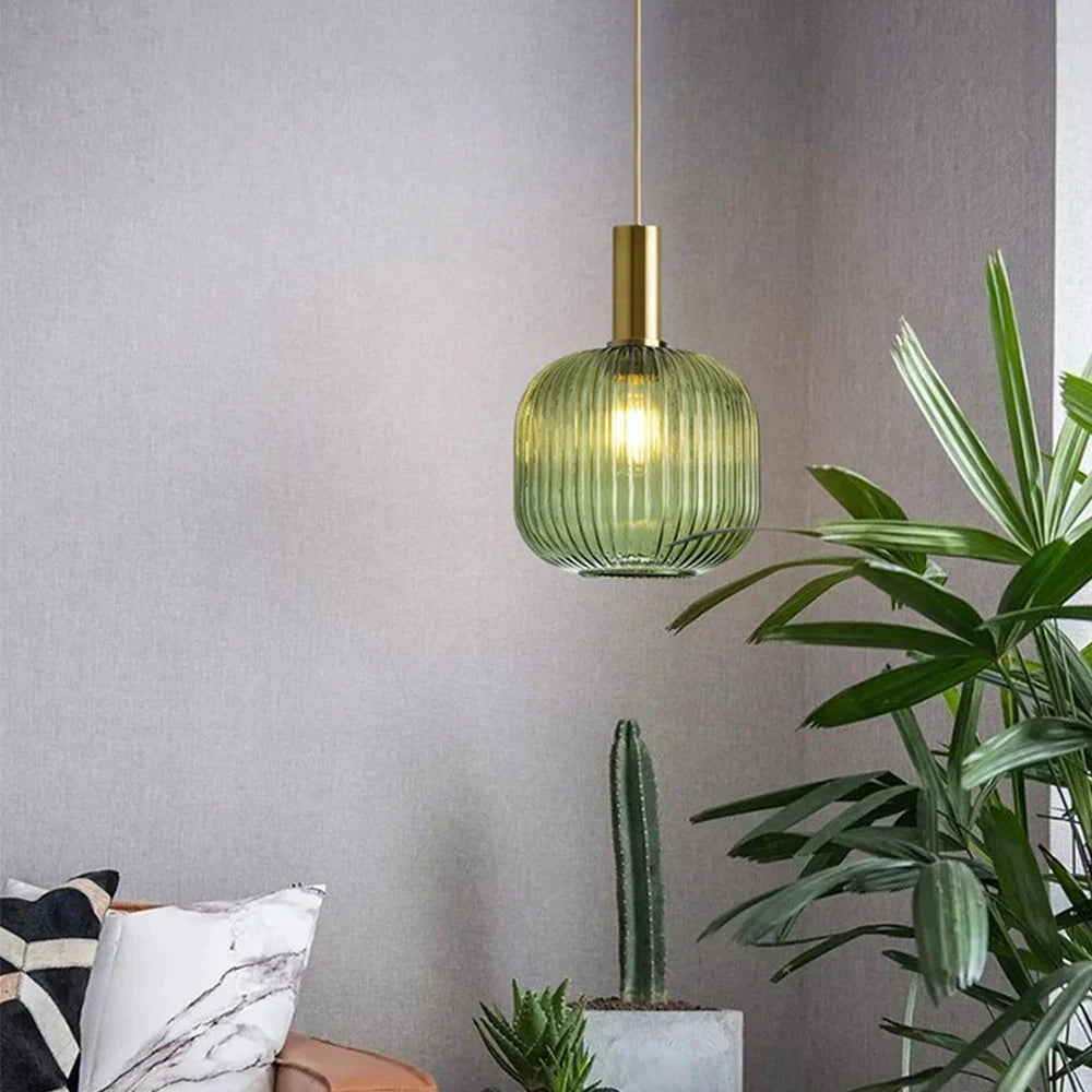 Hanglamp glas groen | Martina