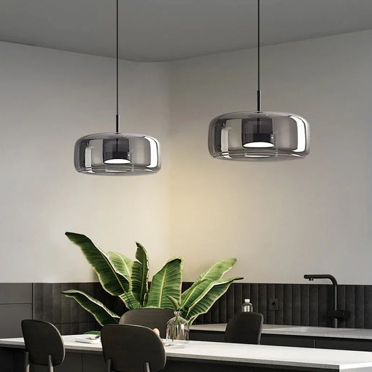 Design hanglamp van glas in zwart of goud | Vitrum