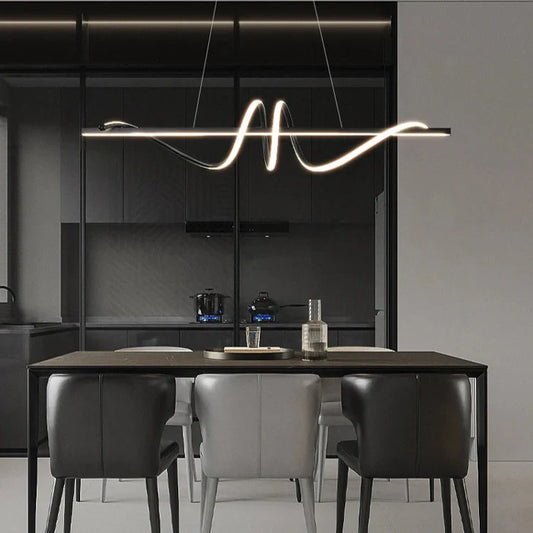 Moderne hanglamp kookeiland met krul | Gnistør