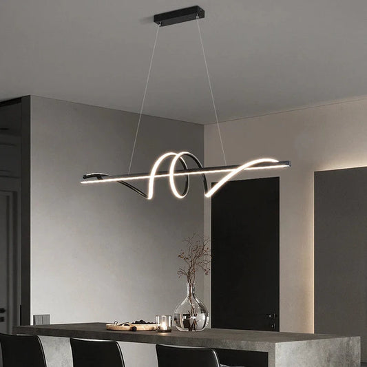 Moderne hanglamp kookeiland met krul | Gnistør