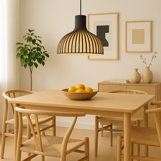 Houten hanglamp Ø35cm Ø45cm halve bol | Lignum