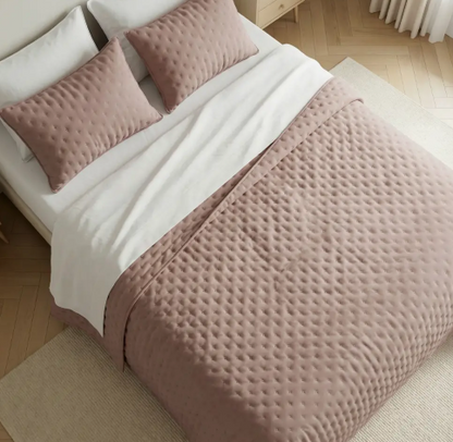 Luxe Premium Gewatteerde Sprei Lichtroze 280x280 cm – Zacht Aanvoelend