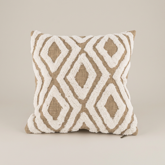Kussen Sahara contrast Zand, voorkant met lichtbeige achtergrond