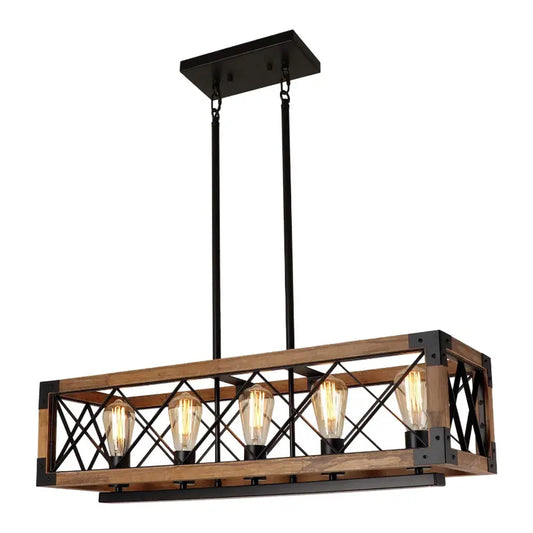 Industriële hanglamp met hout | Luminara