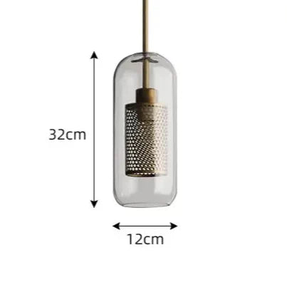Industriële hanglamp glas, brons en zilver | Spatium