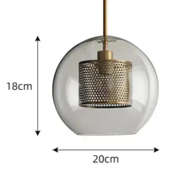 Industriële hanglamp glas, brons en zilver | Spatium