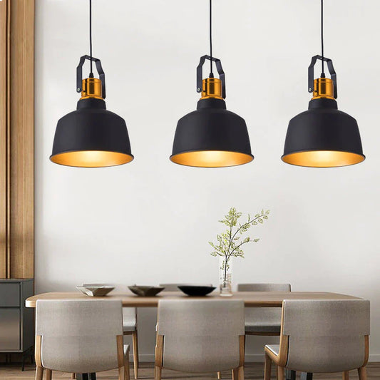 Industriële hanglamp zwart met goud | Luminara